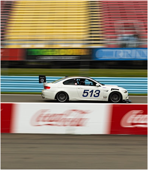 White BMW race car